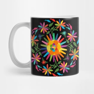 Mexican Otomí Floral Composition by Akbaly Mug